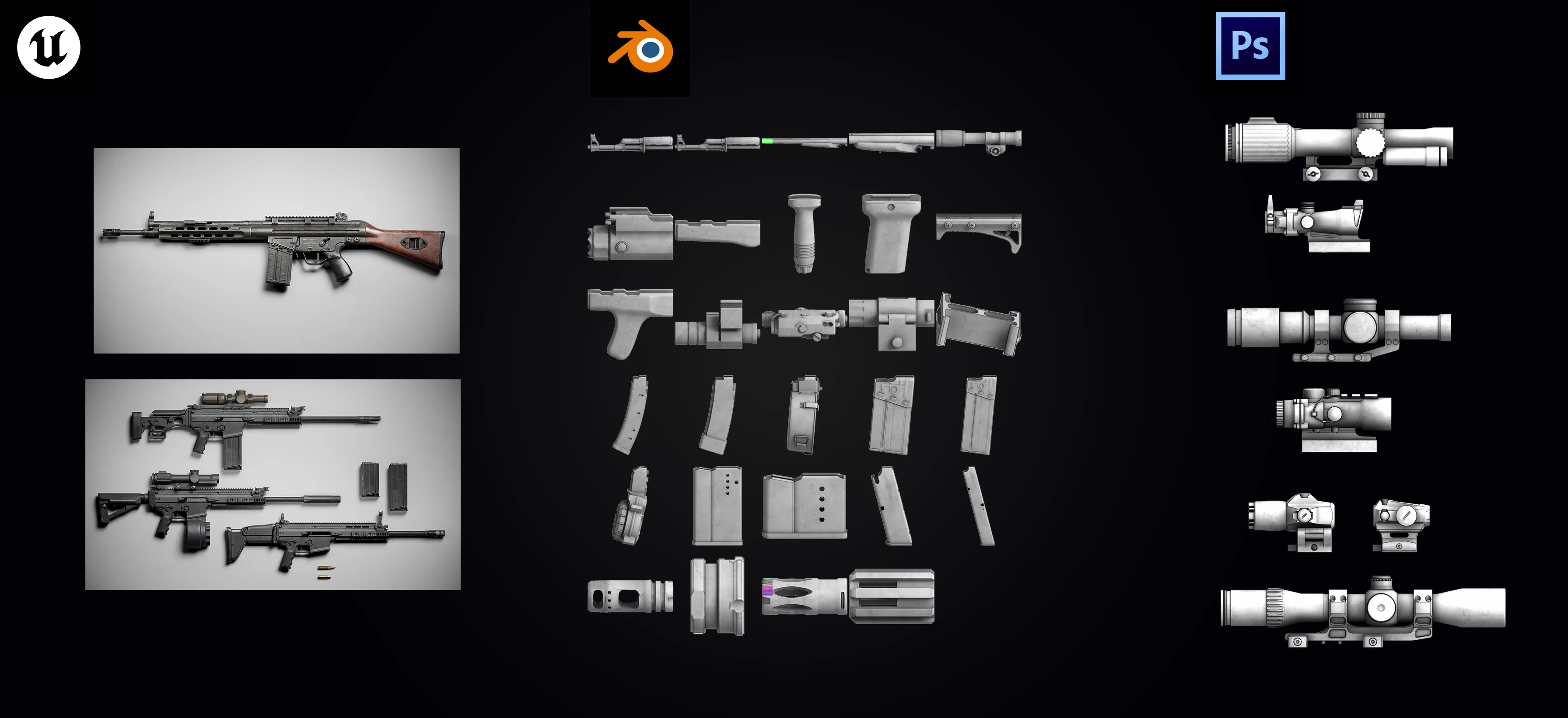 Weapon attachment icon automation pipeline