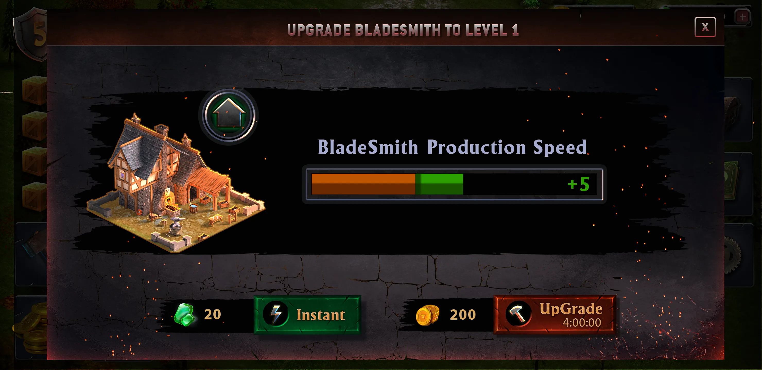 Equipment upgrade interface with preview