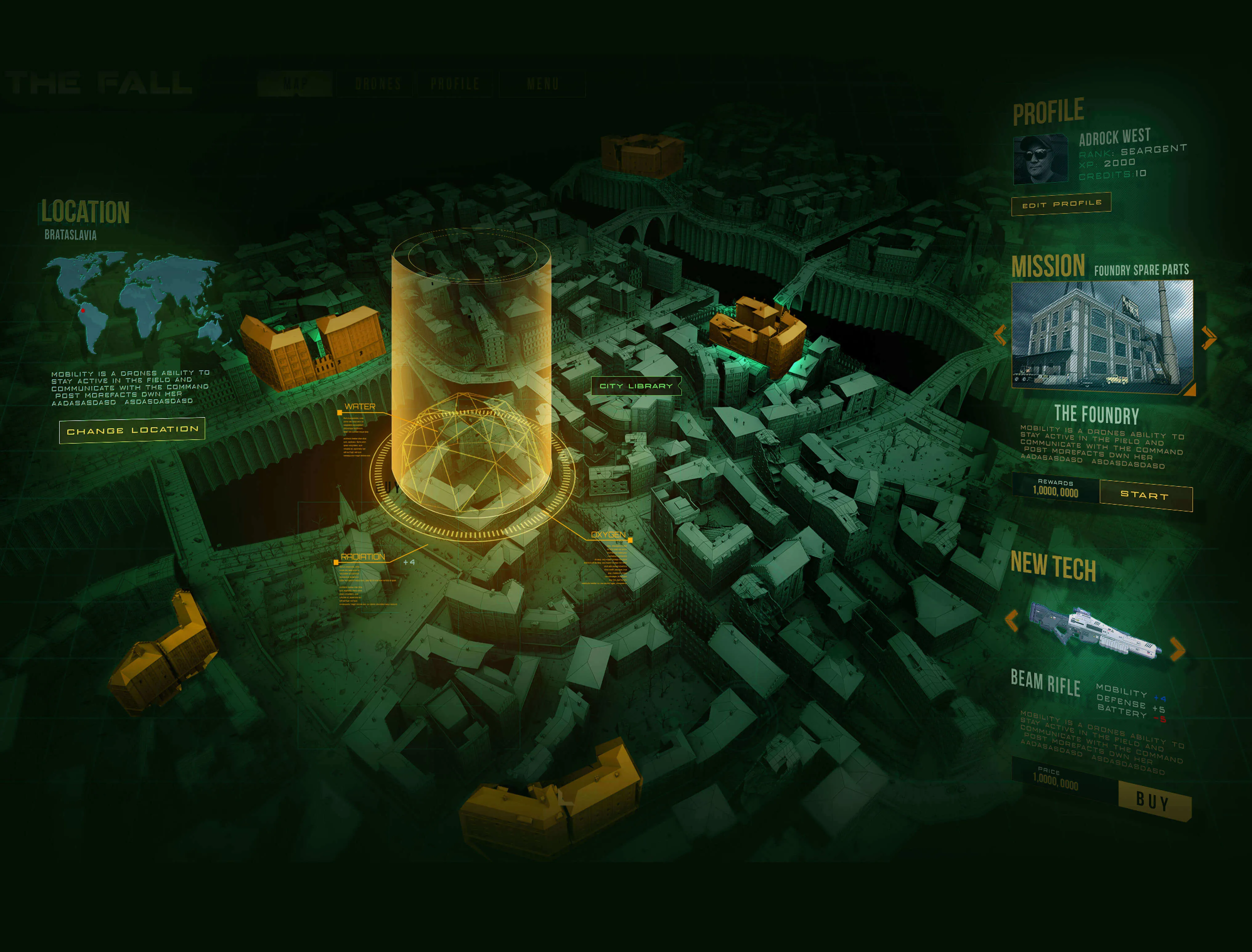 The Fall — City Map UI