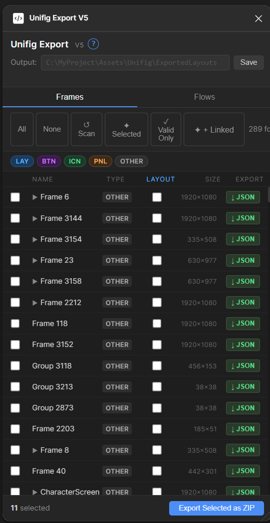 Unifig Export Plugin